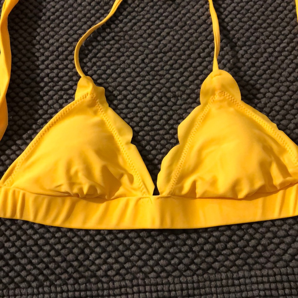 3 for $12 Scalloped Yellow Bikini Top